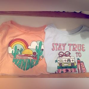 Shirts lot. Peach is 10/12 and blue is 14. Old navy. Good used condition.